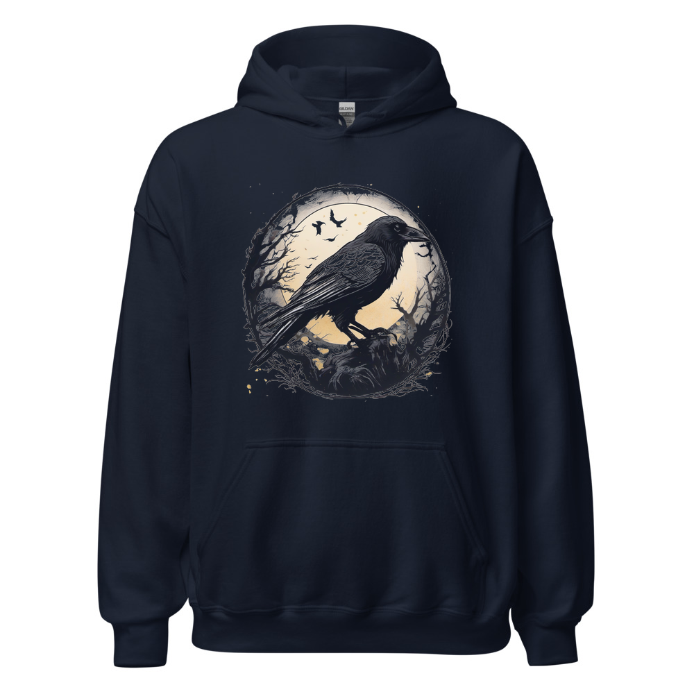 Navy Hoodie with print art
