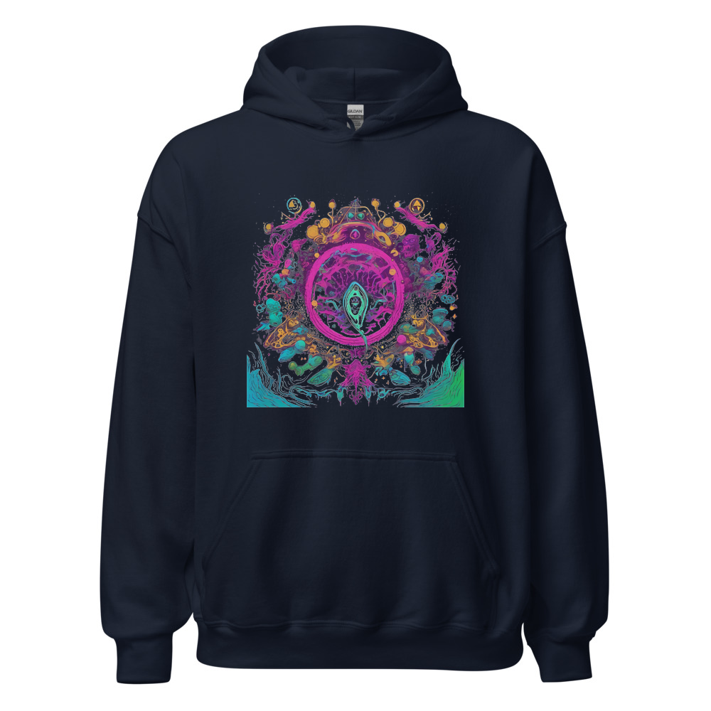 Navy Hoodie with print art