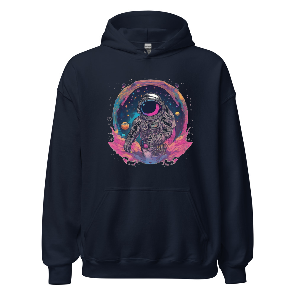 Navy Hoodie with print art