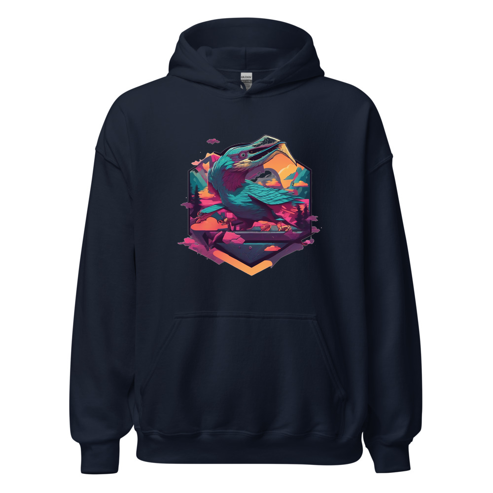 Navy Hoodie with print art