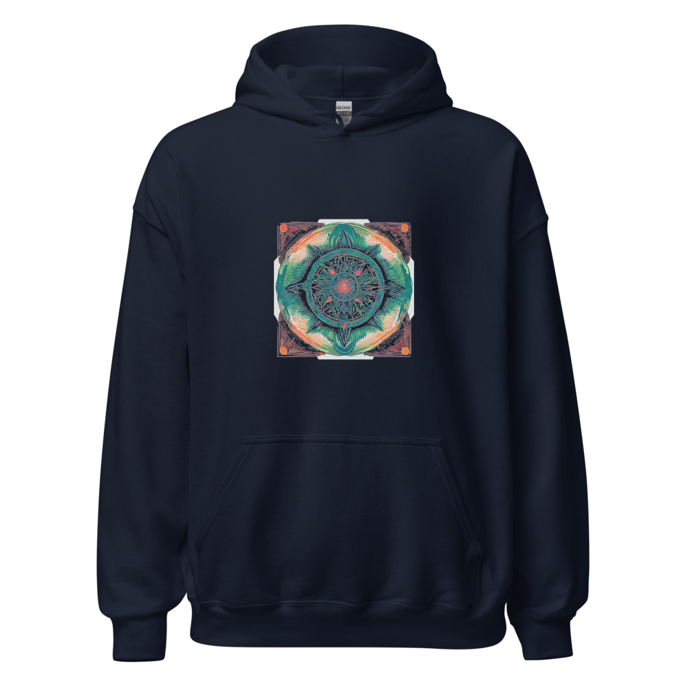 Navy Hoodie with print art