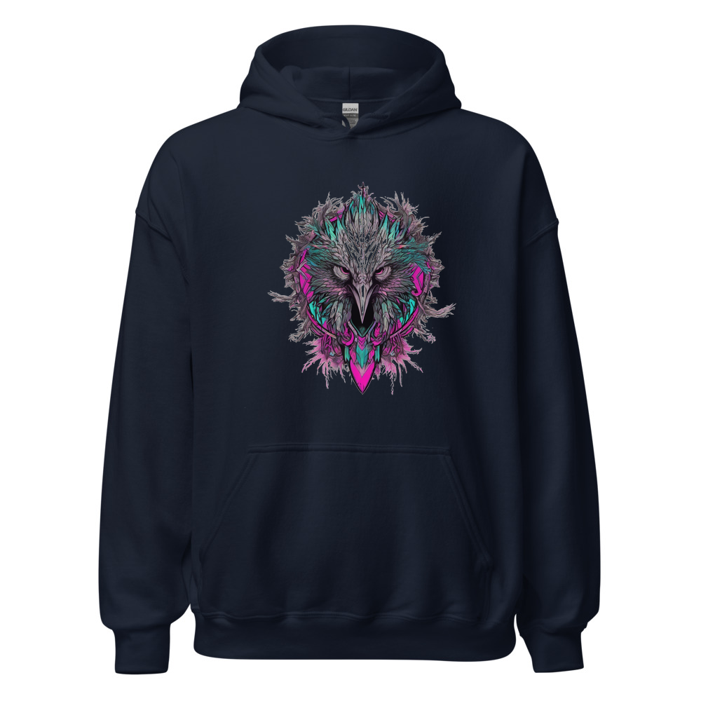 Navy Hoodie with print art