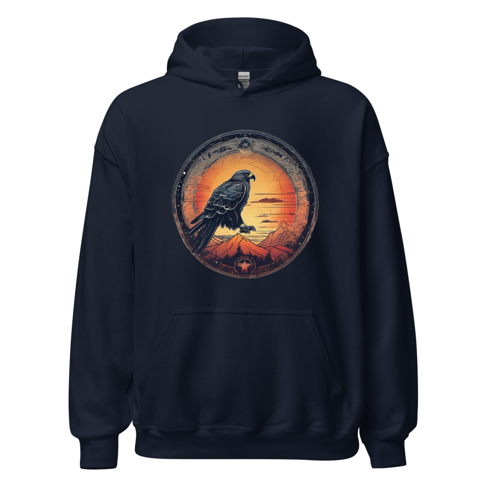 Navy Hoodie with print art