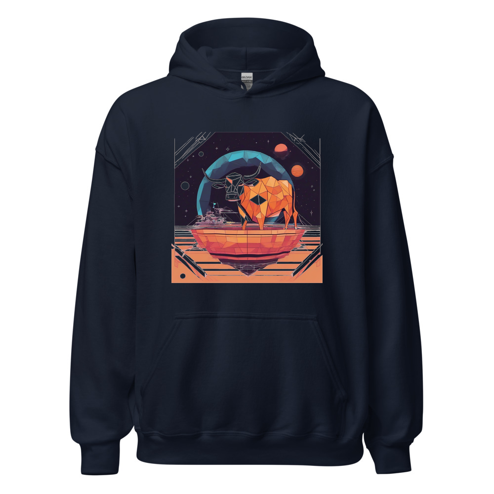 Navy Hoodie with print art
