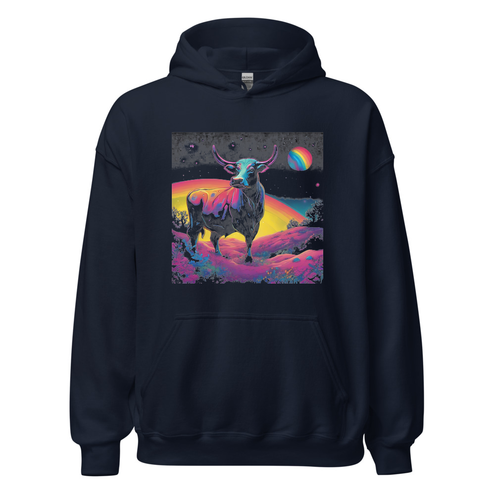 Navy Hoodie with print art