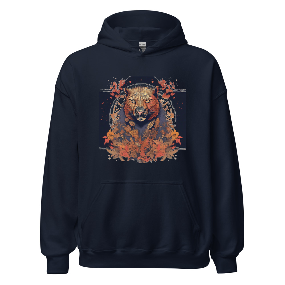 Navy Hoodie with print art