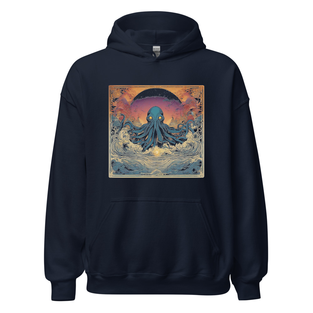 Navy Hoodie with print art