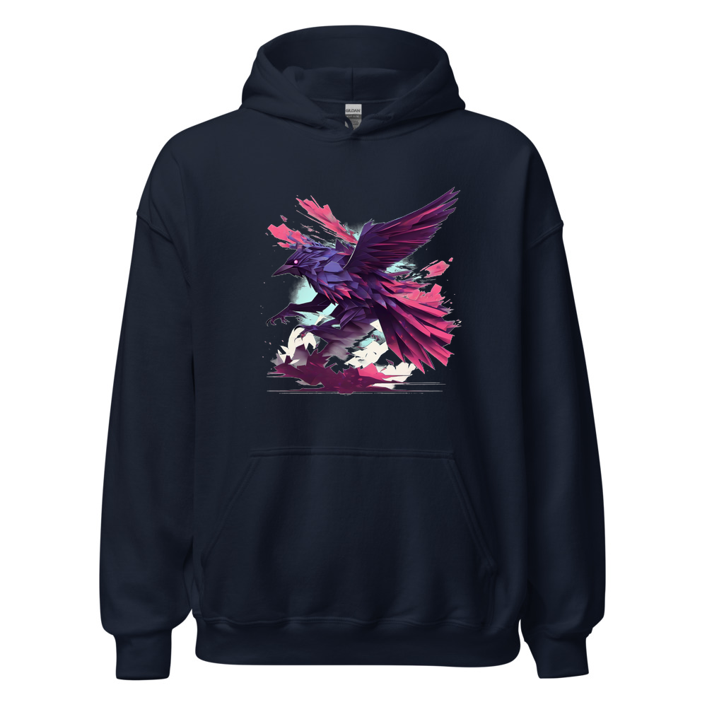 Navy Hoodie with print art