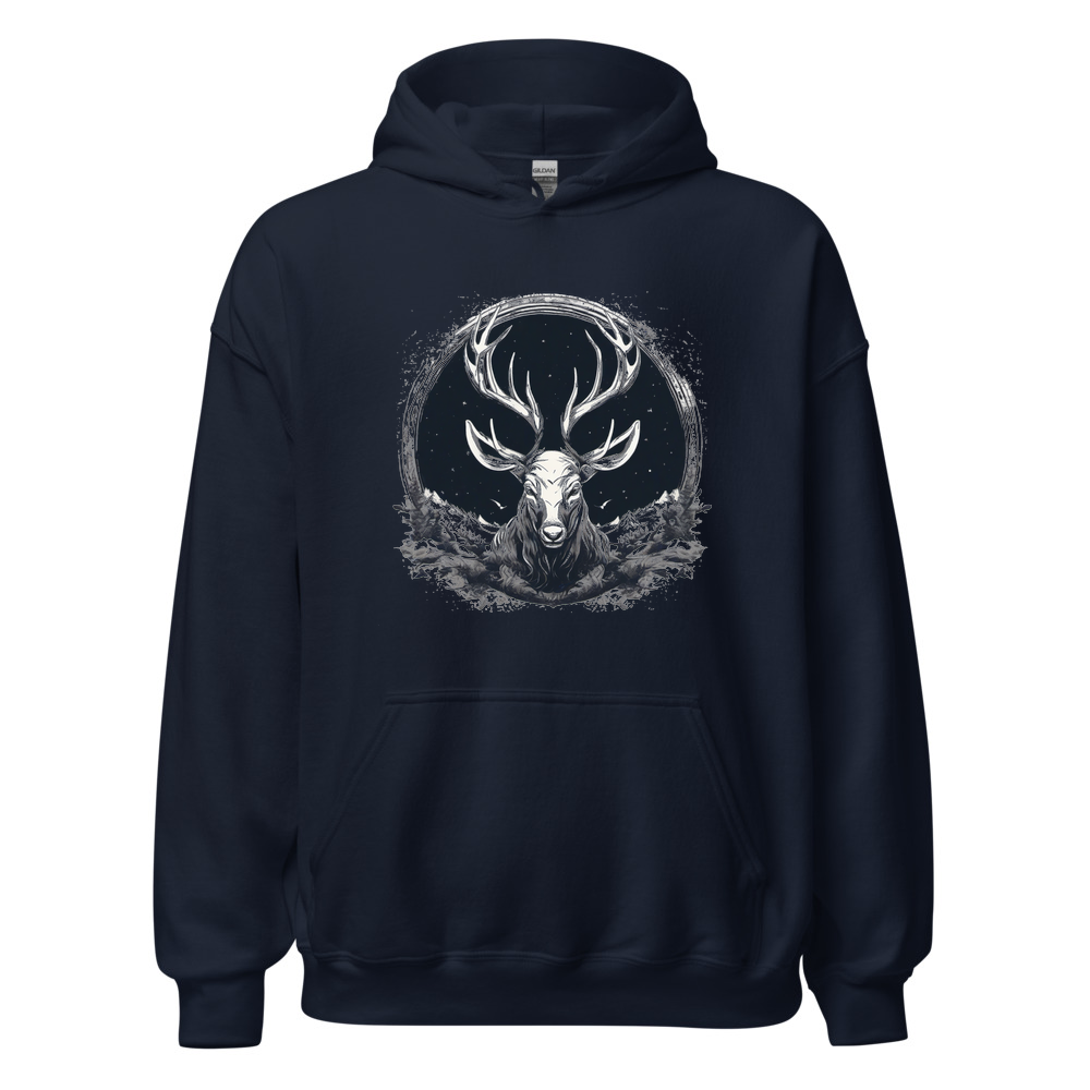 Navy Hoodie with print art