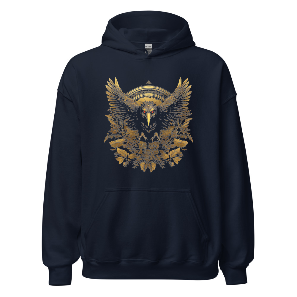 Navy Hoodie with print art