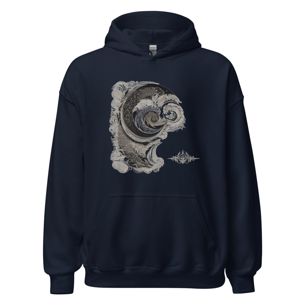 Navy Hoodie with print art