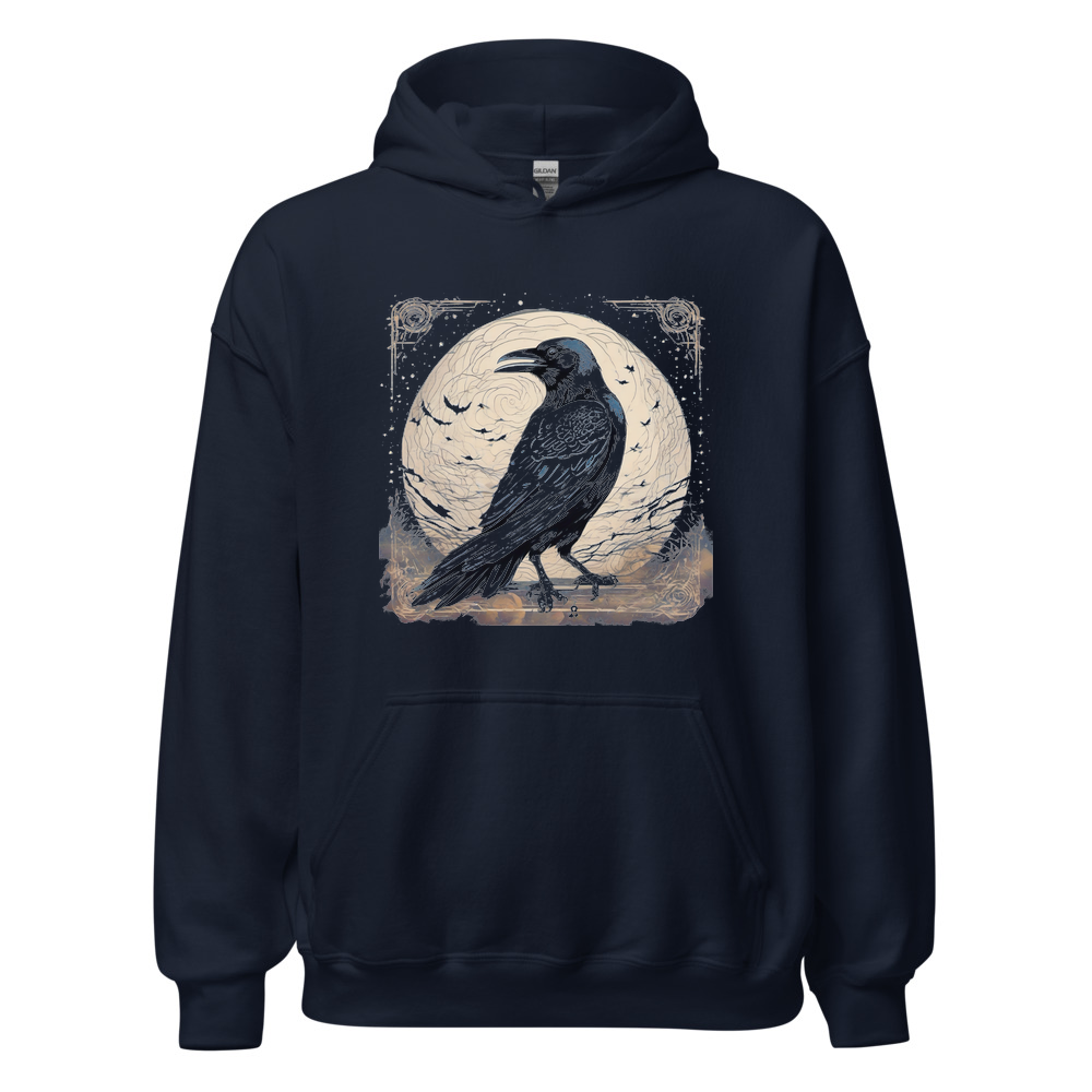 Navy Hoodie with print art