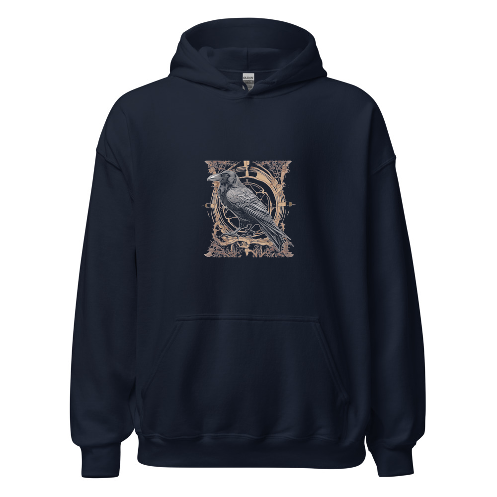 Navy Hoodie with print art