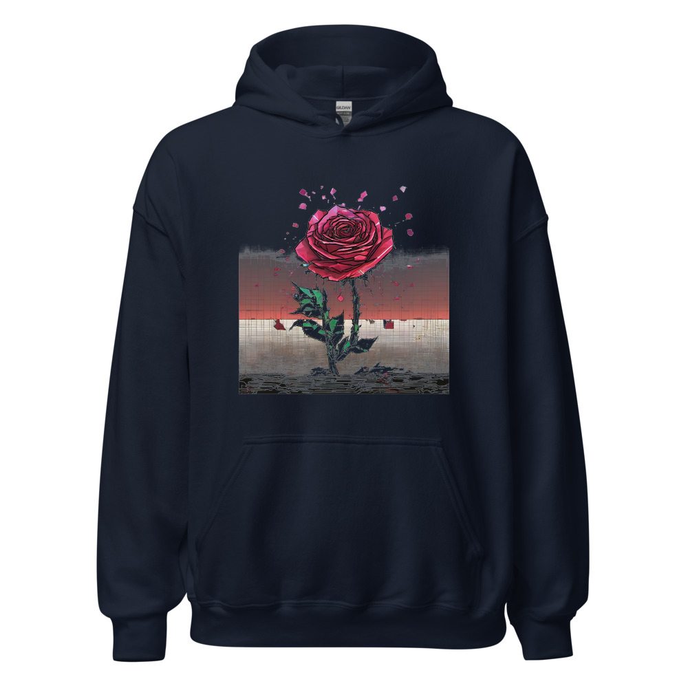Navy Hoodie with print art