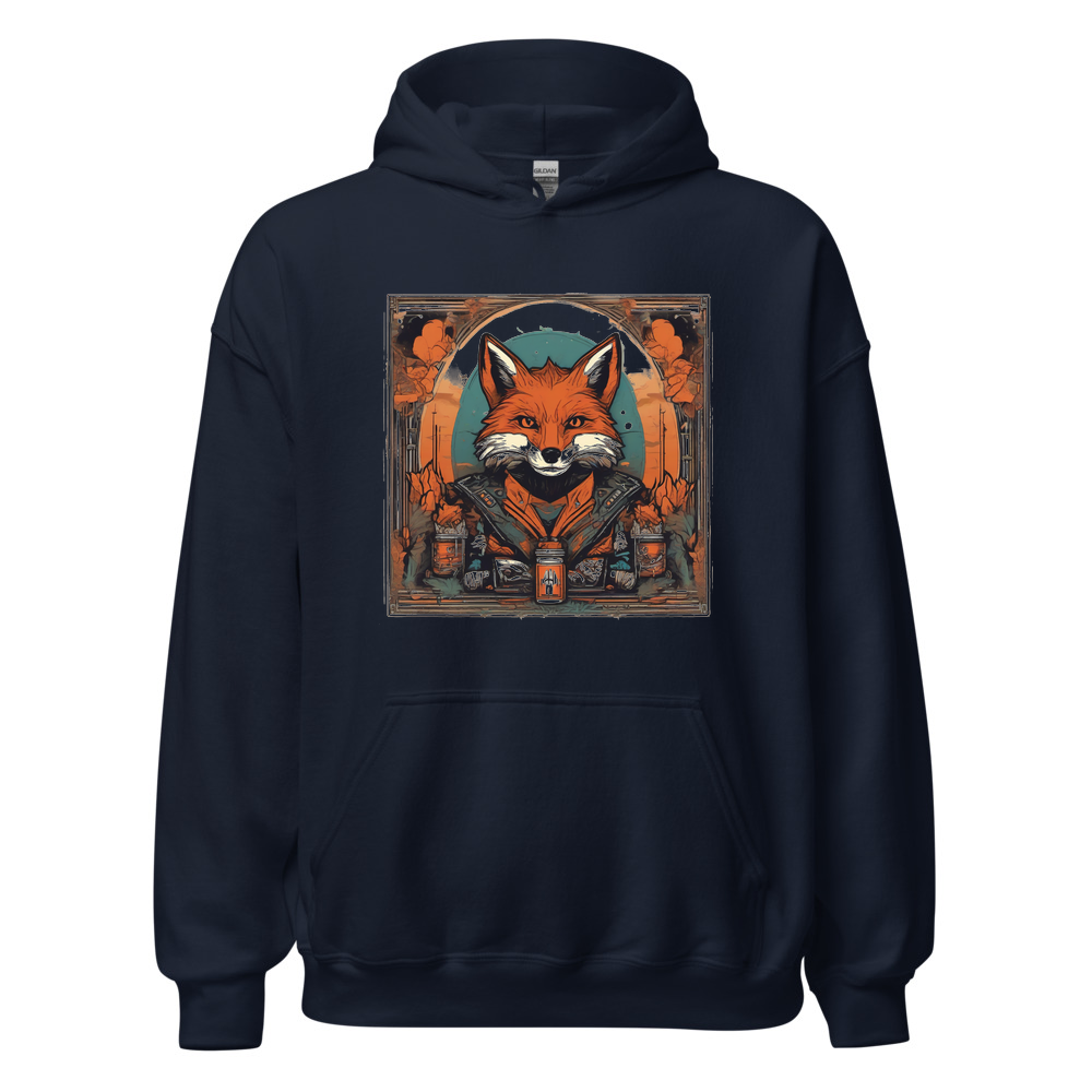 Navy Hoodie with print art