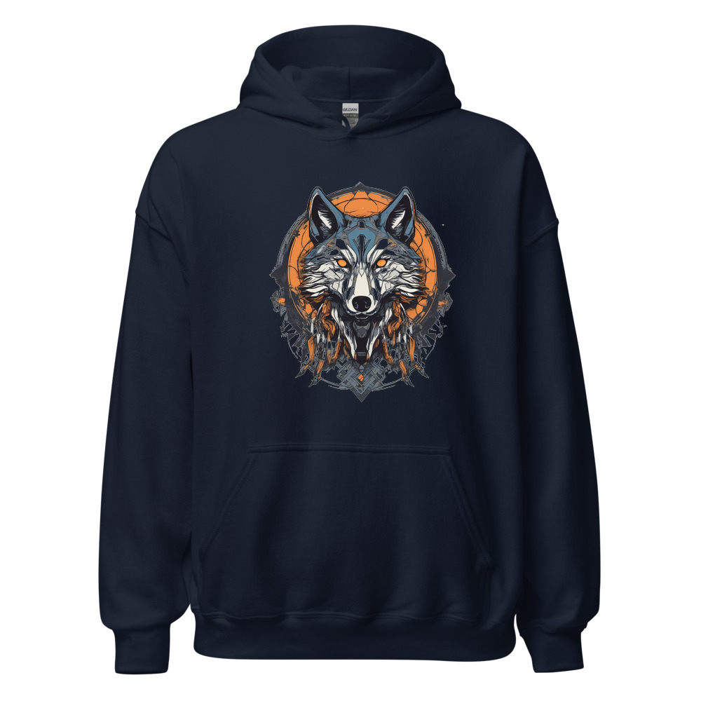 Navy Hoodie with print art