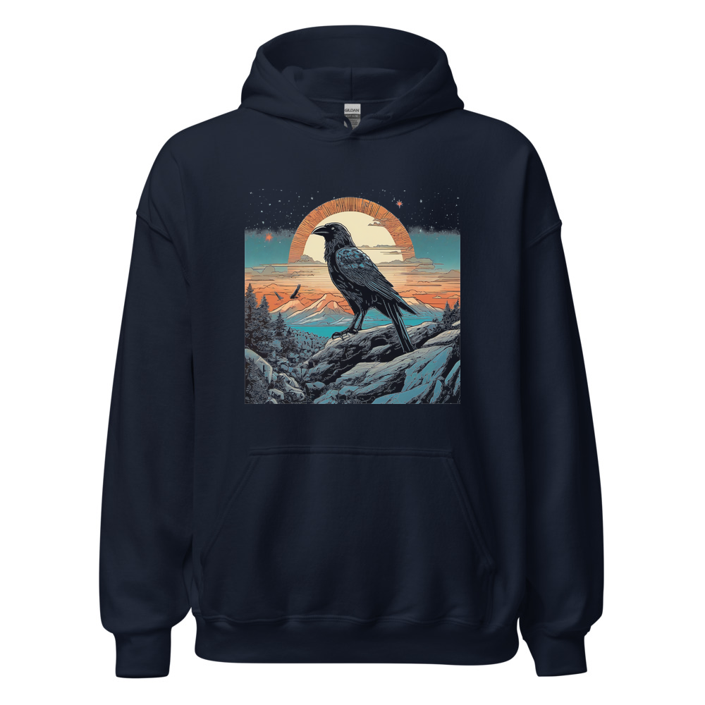 Navy Hoodie with print art