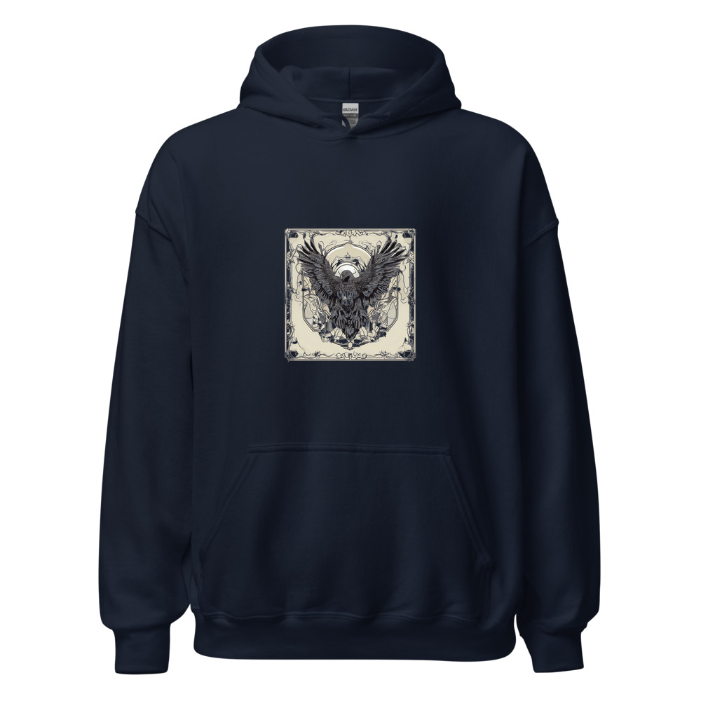 Navy Hoodie with print art