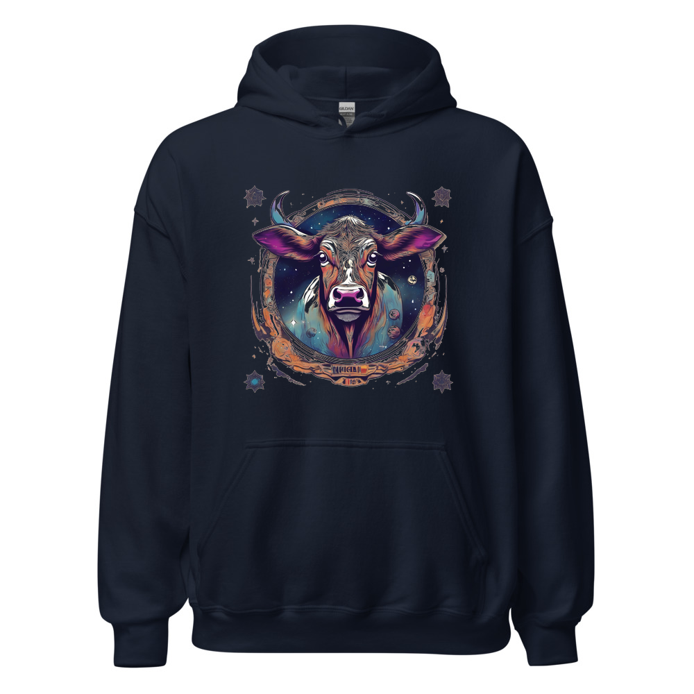 Navy Hoodie with print art