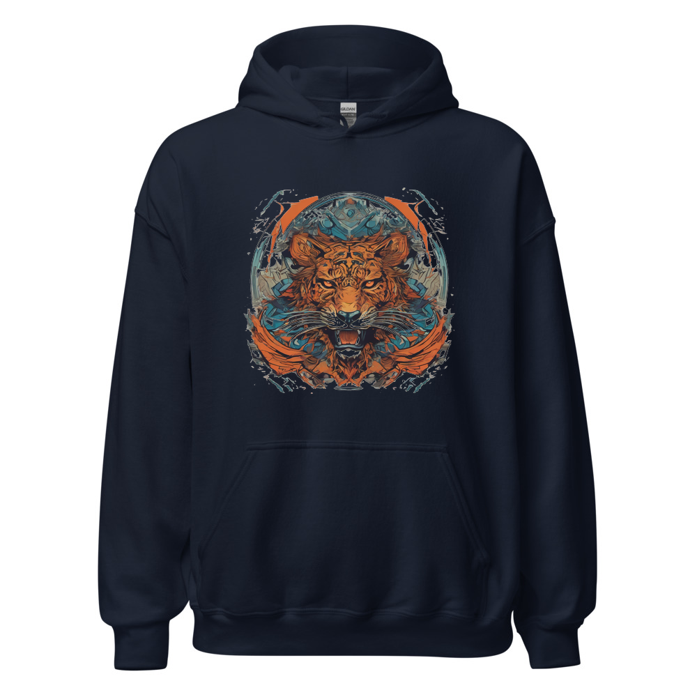 Navy Hoodie with print art