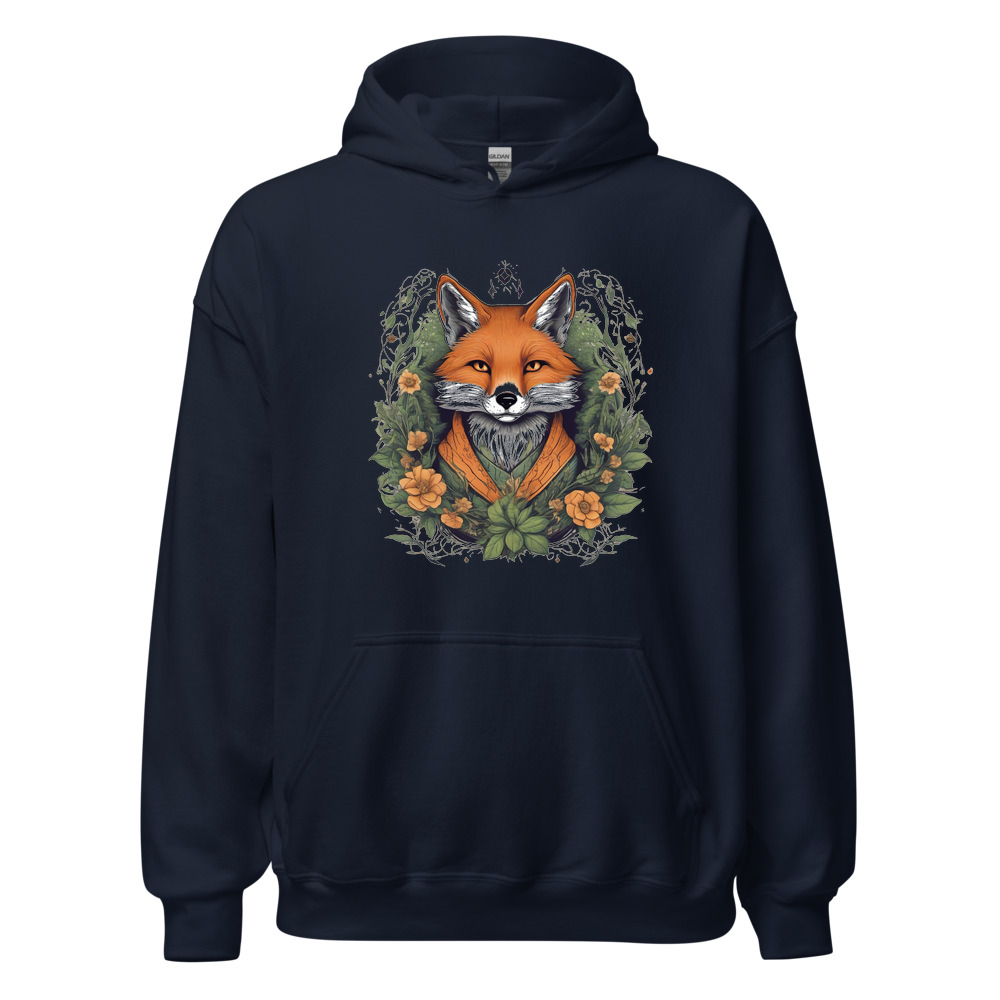 Navy Hoodie with print art