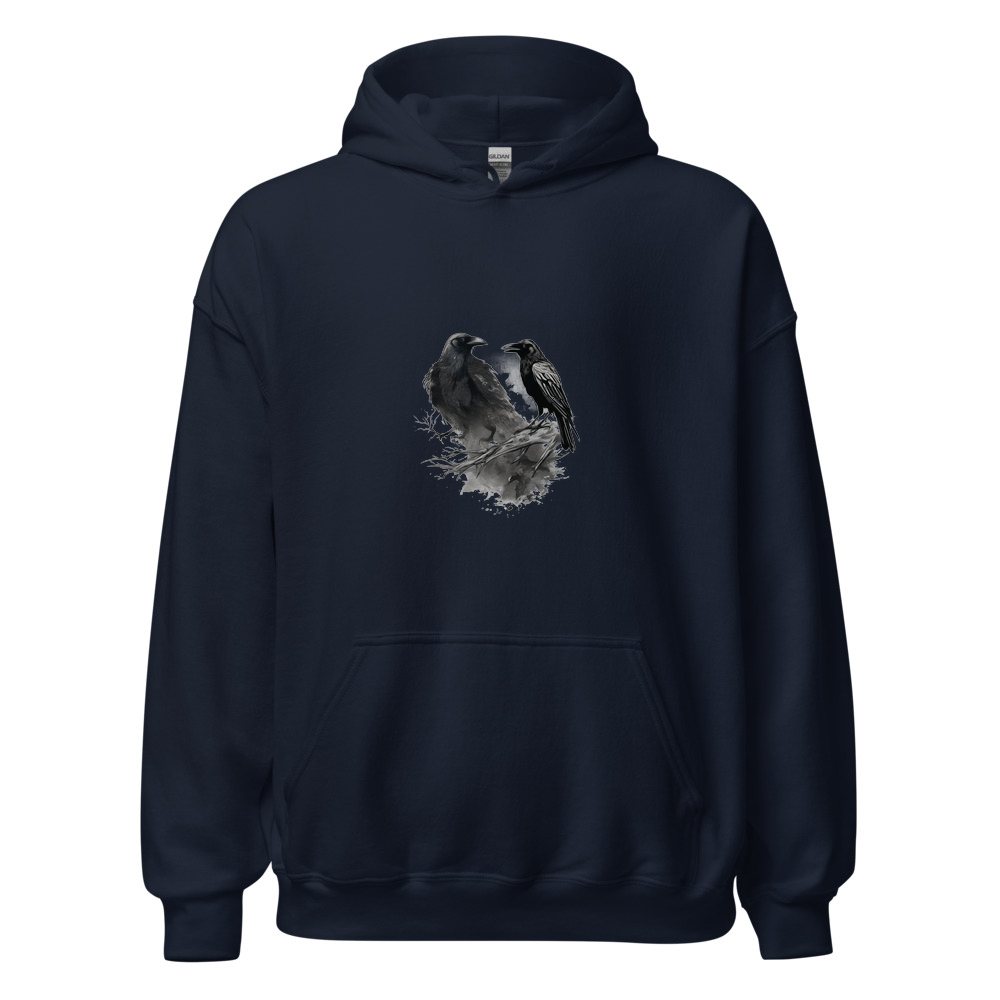 Navy Hoodie with print art