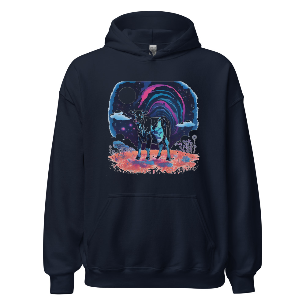 Navy Hoodie with print art