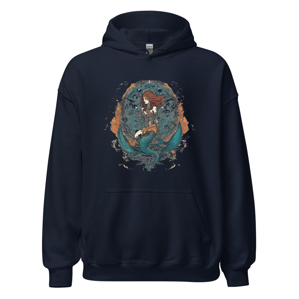 Navy Hoodie with print art
