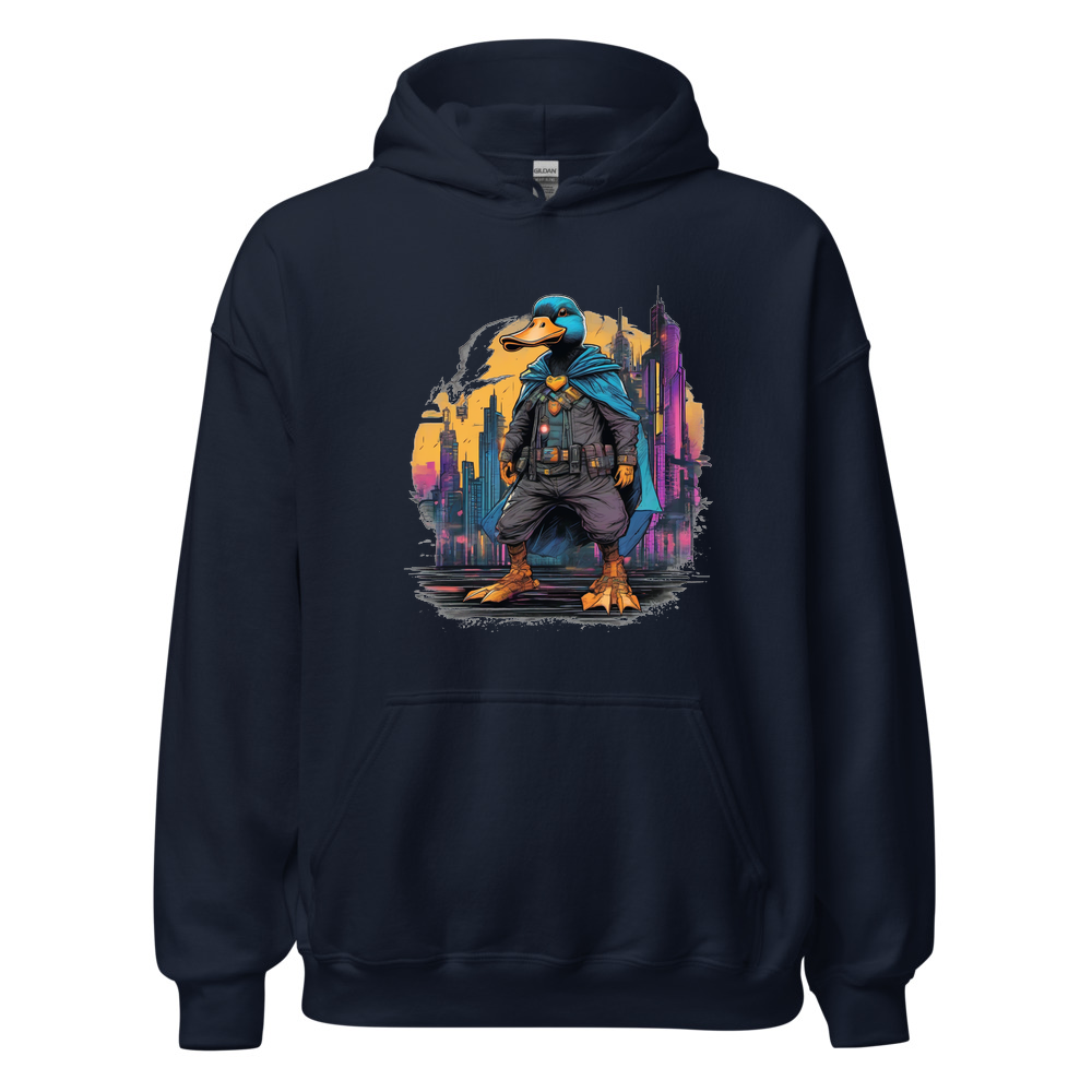 Navy Hoodie with print art