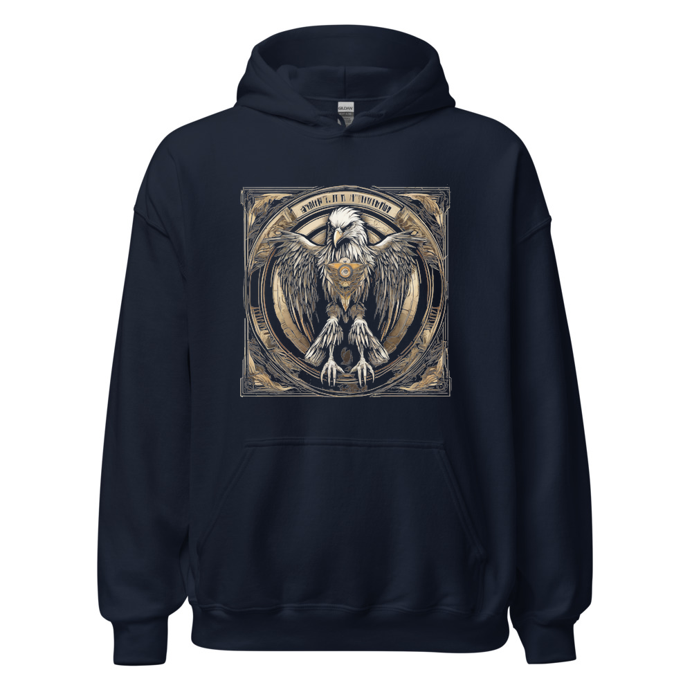 Navy Hoodie with print art