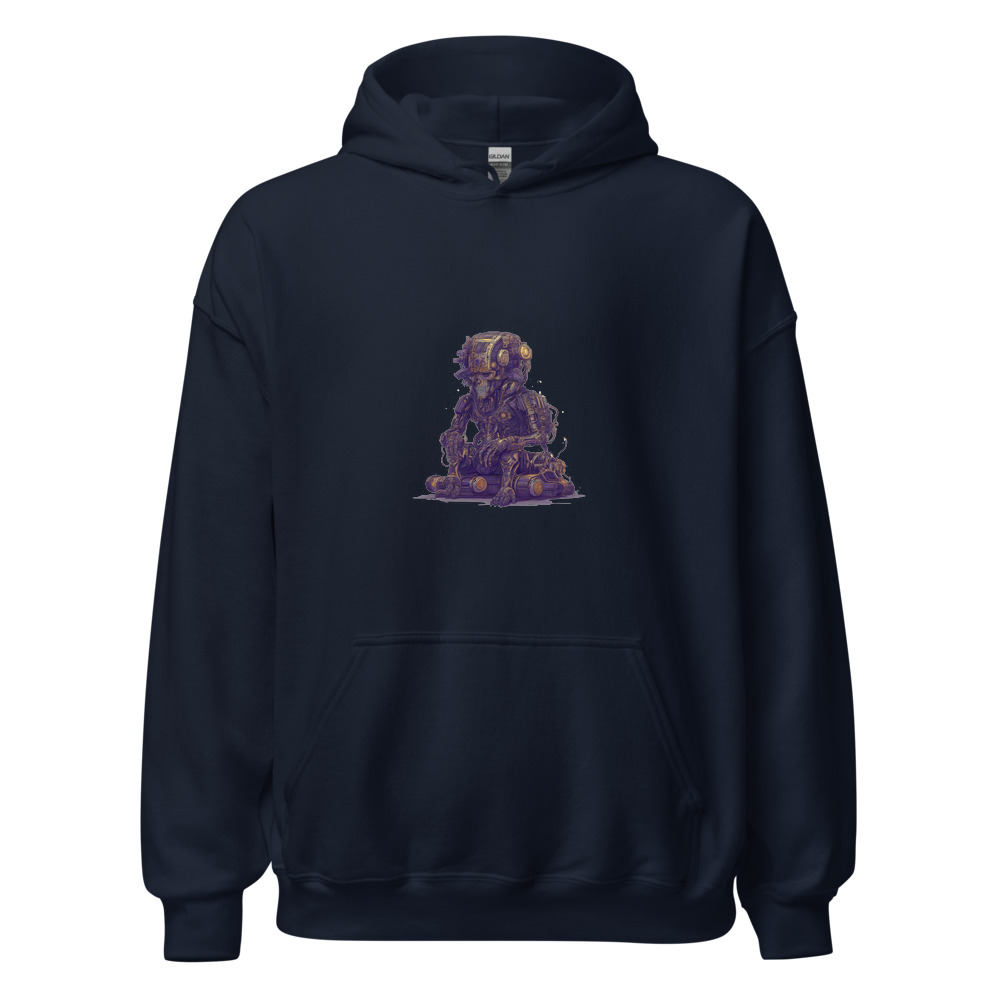 Navy Hoodie with print art
