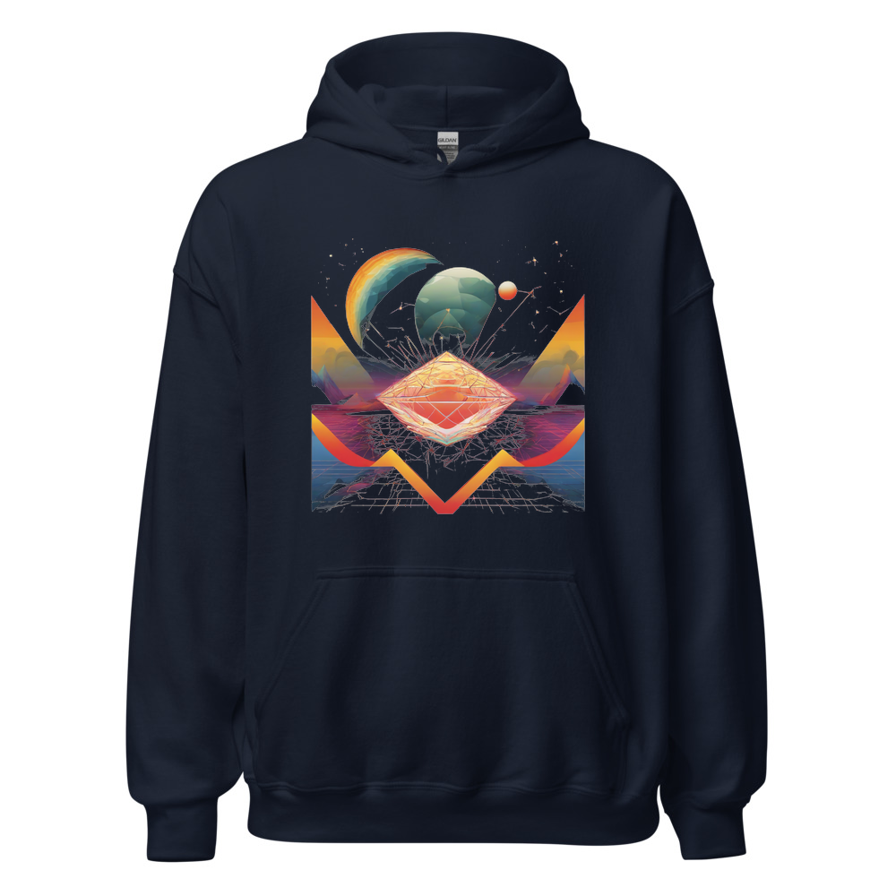 Navy Hoodie with print art