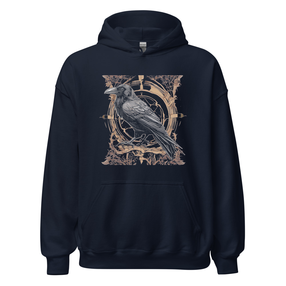 Navy Hoodie with print art
