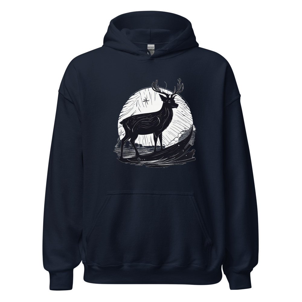 Navy Hoodie with print art