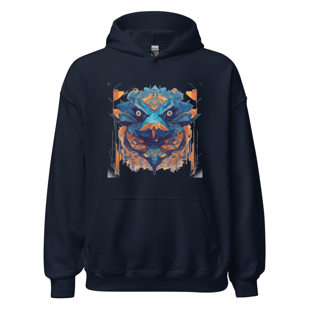 Navy Hoodie with print art
