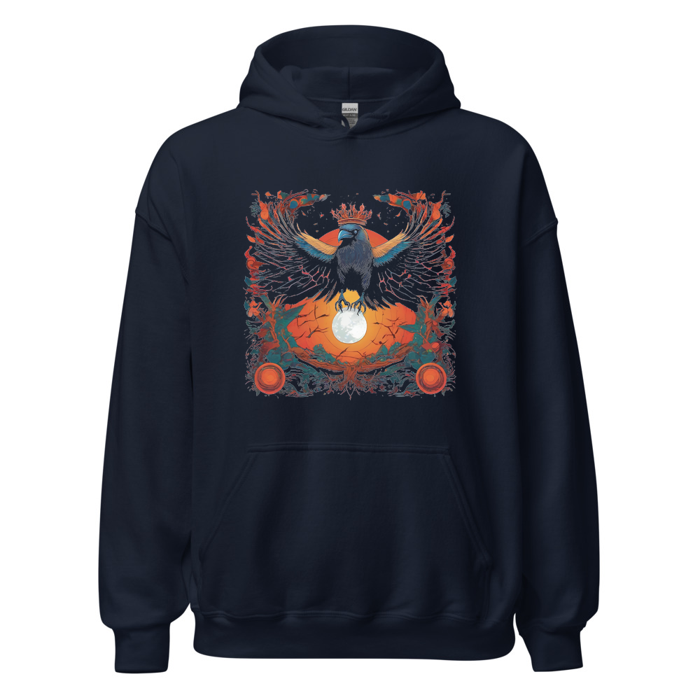 Navy Hoodie with print art