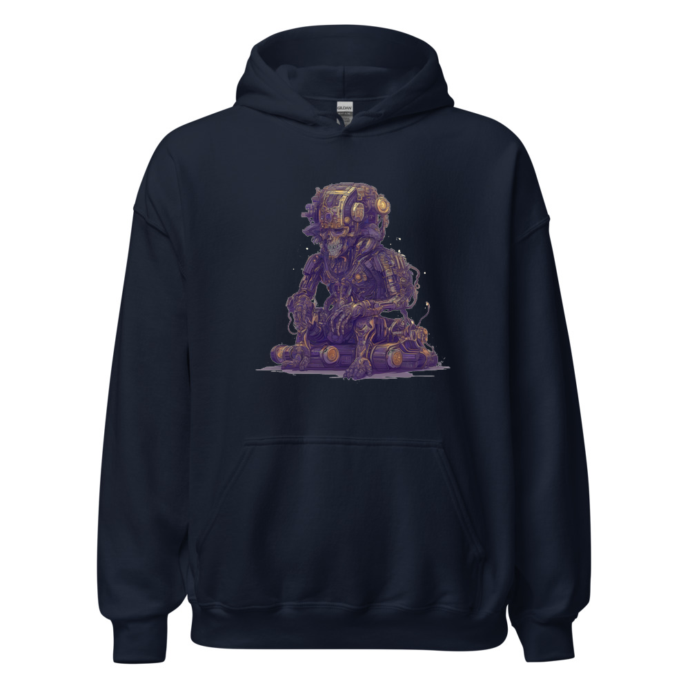 Navy Hoodie with print art