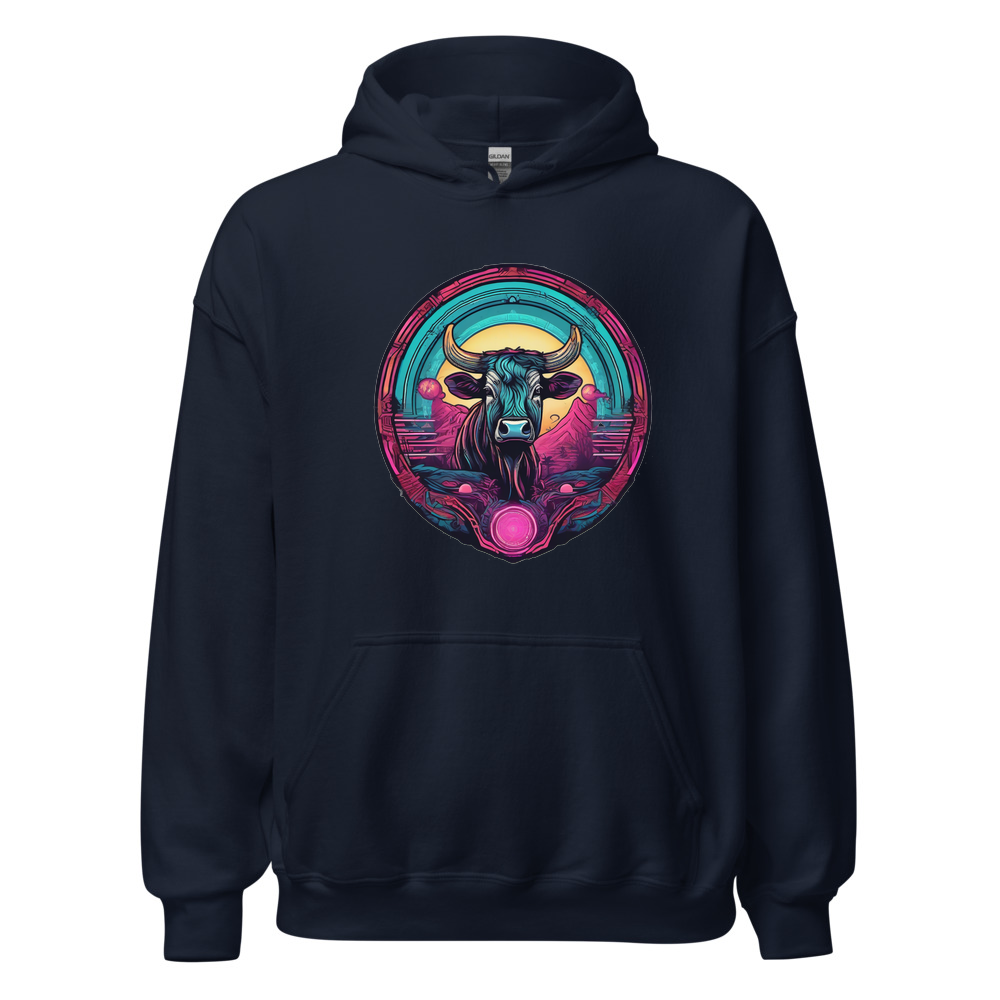 Navy Hoodie with print art