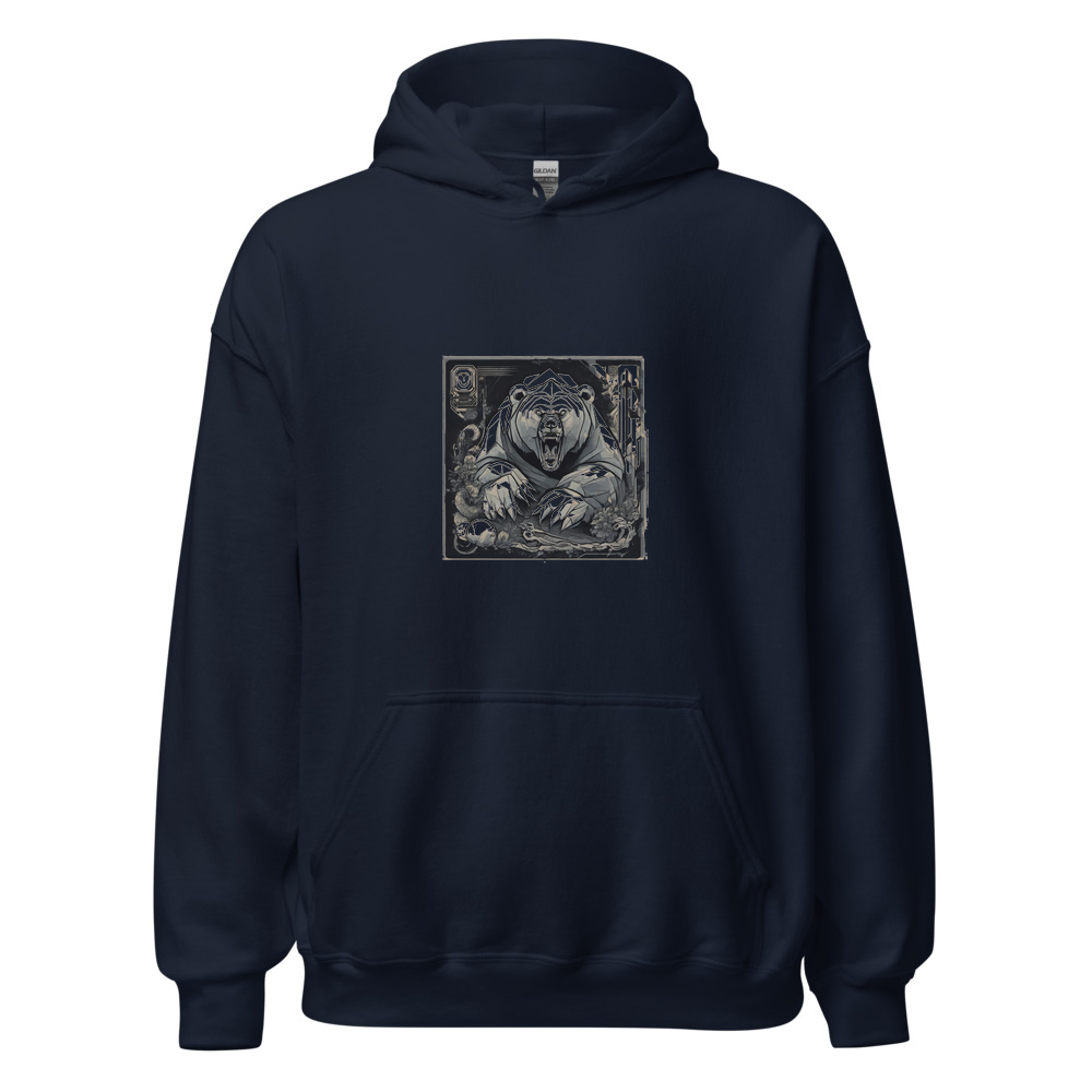 Navy Hoodie with print art