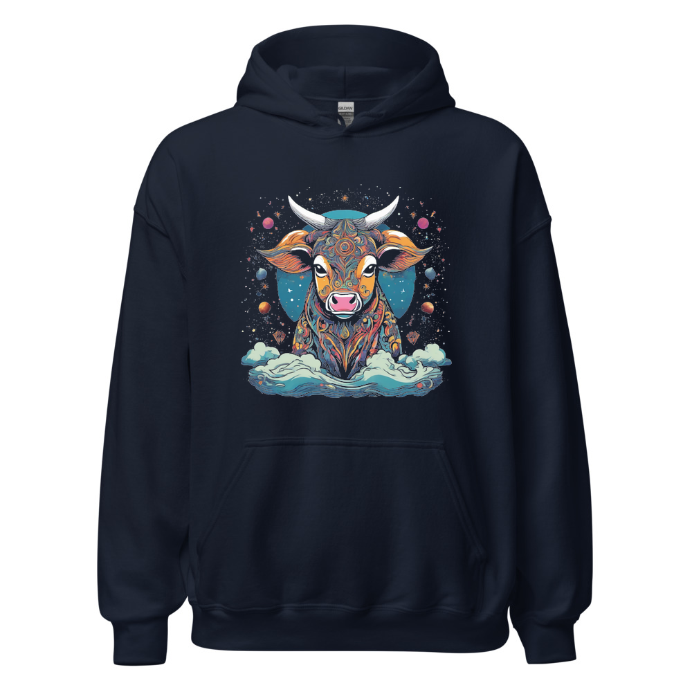 Navy Hoodie with print art