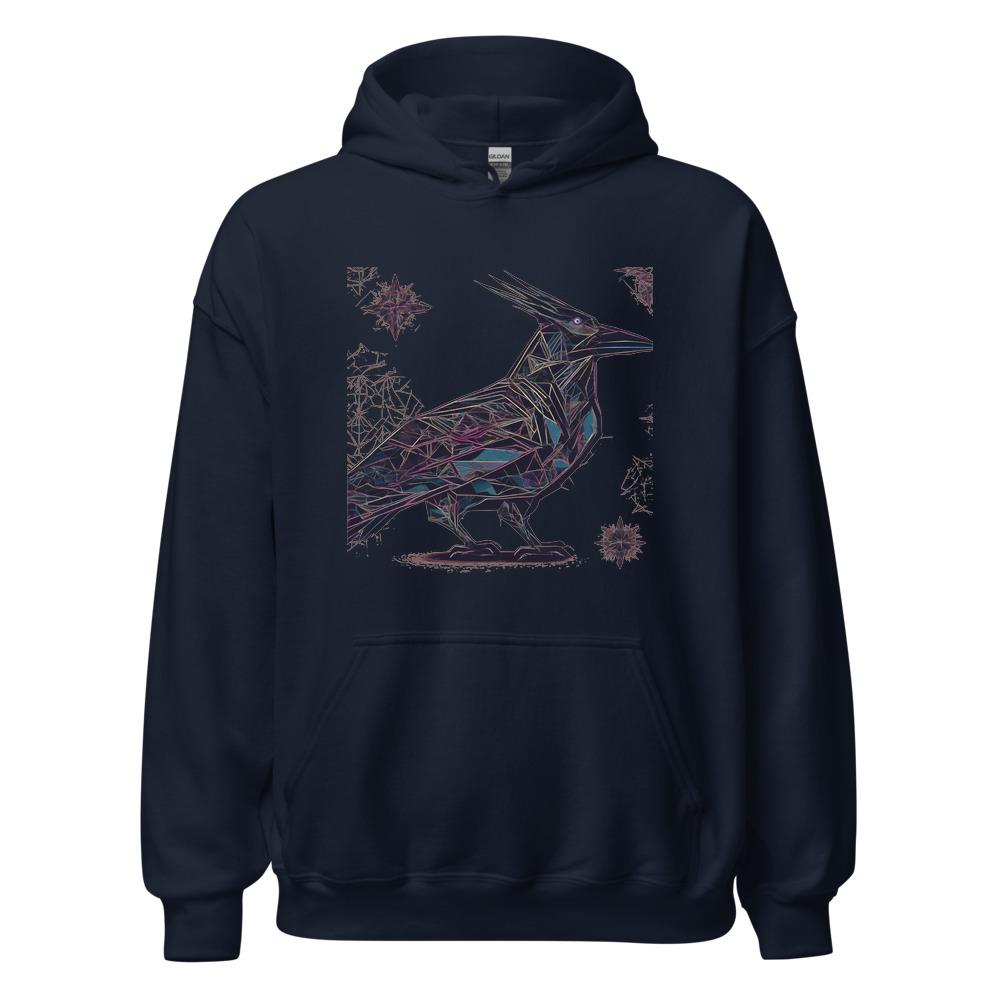Navy Hoodie with print art