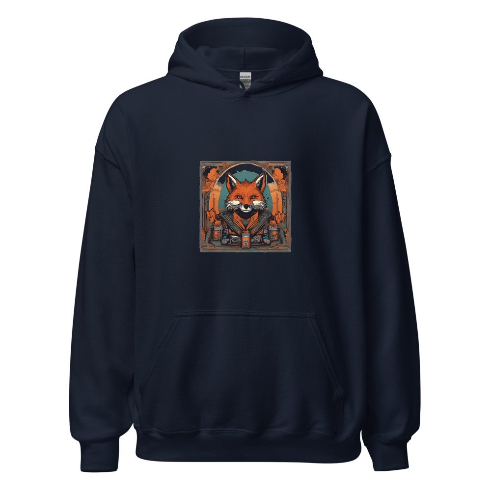Navy Hoodie with print art