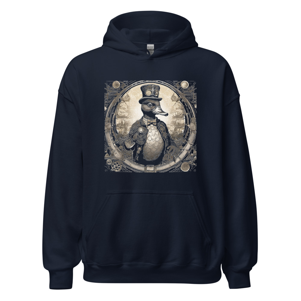 Navy Hoodie with print art