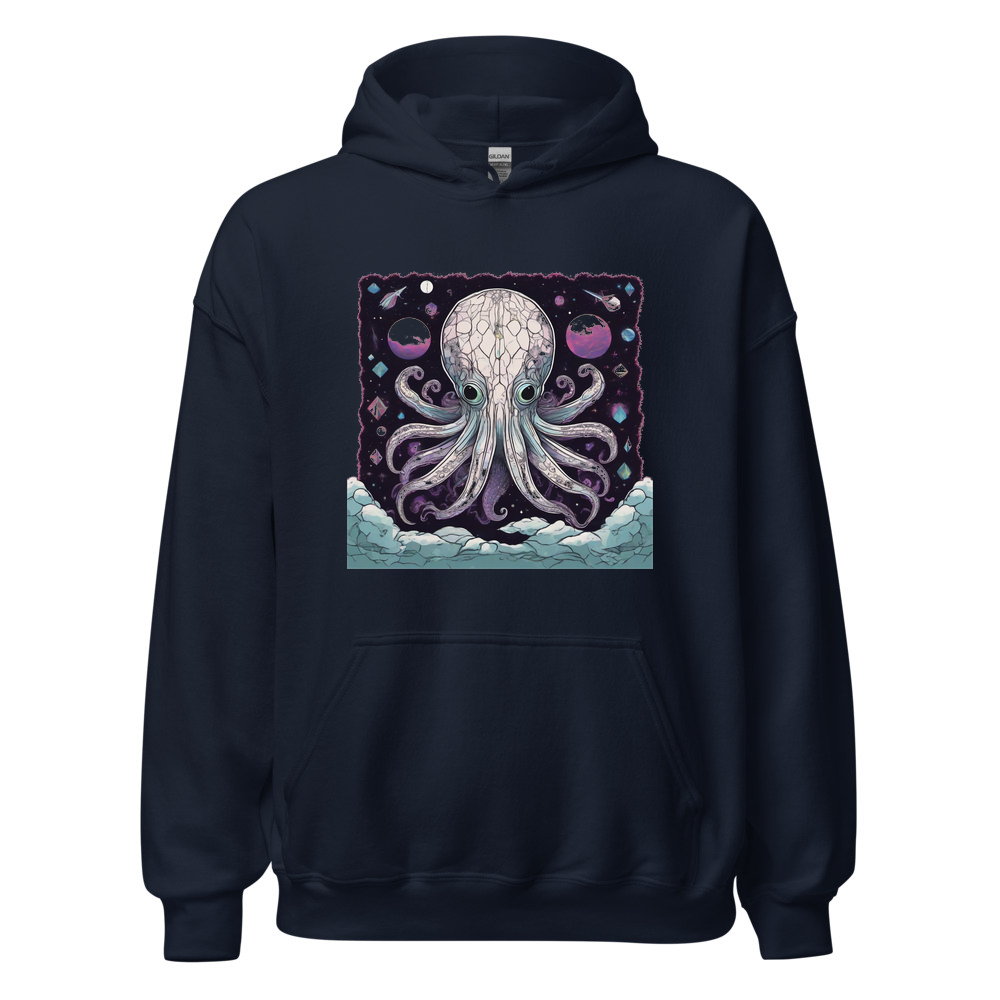 Navy Hoodie with print art