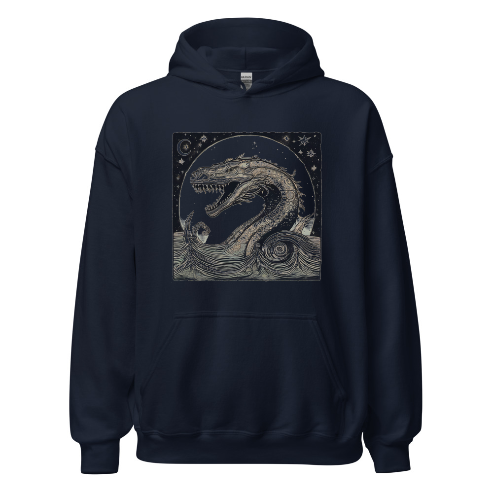 Navy Hoodie with print art
