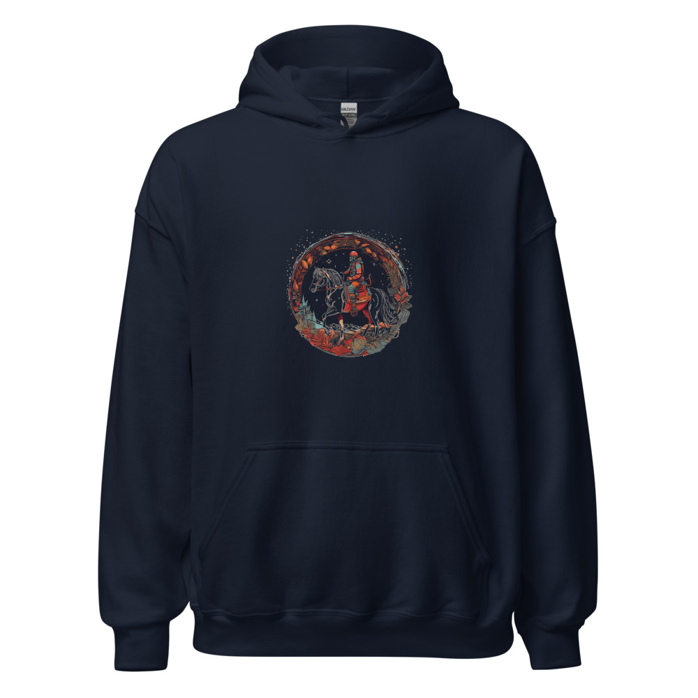 Navy Hoodie with print art