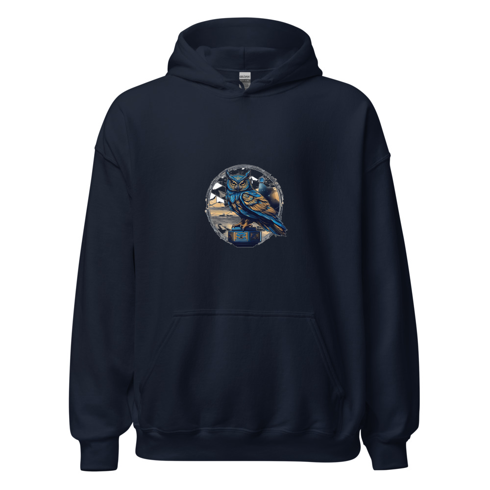 Navy Hoodie with print art