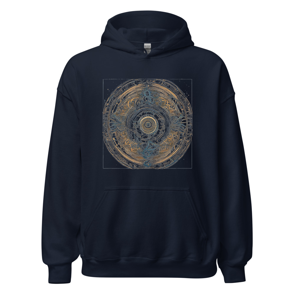 Navy Hoodie with print art