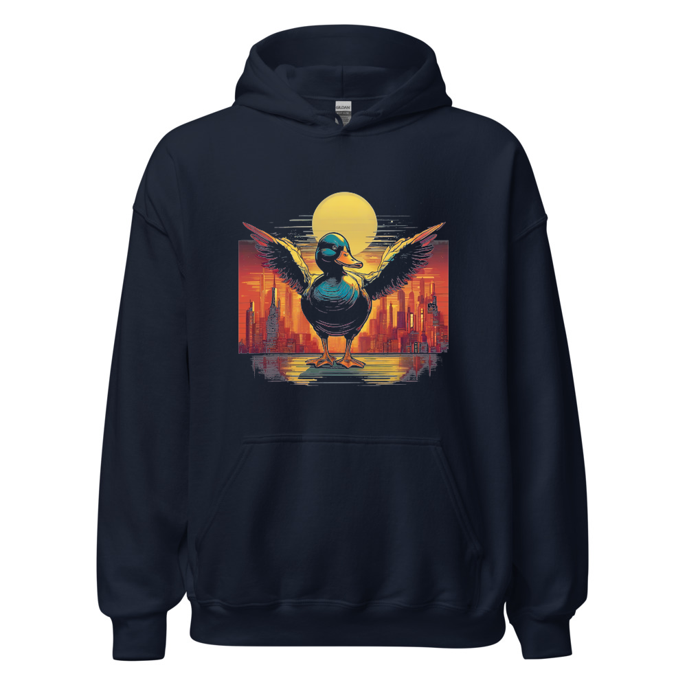 Navy Hoodie with print art