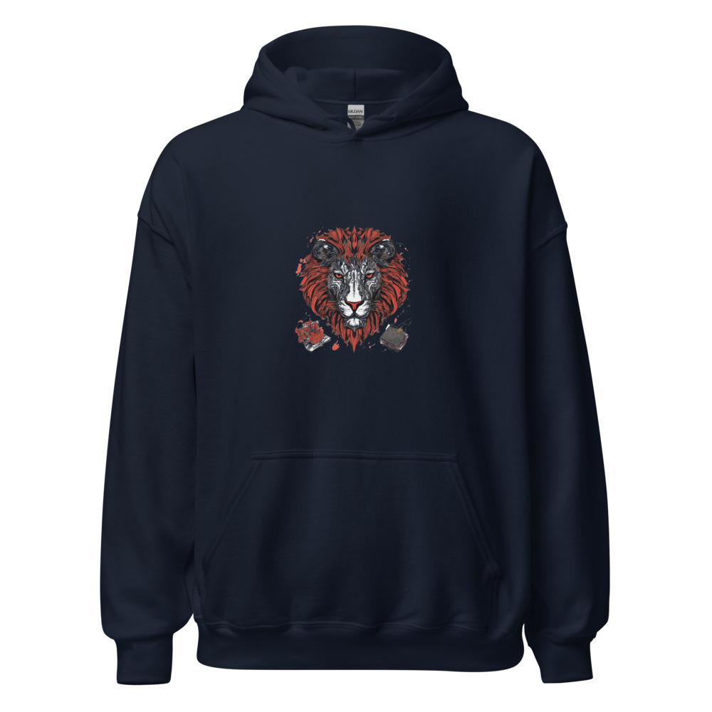 Navy Hoodie with print art